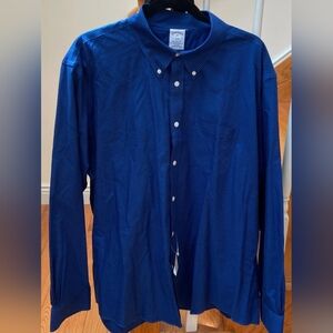 Brooks Brothers Mens Blue & Black Plaid Button Down Shirt, Cotton, XXL - NWT
